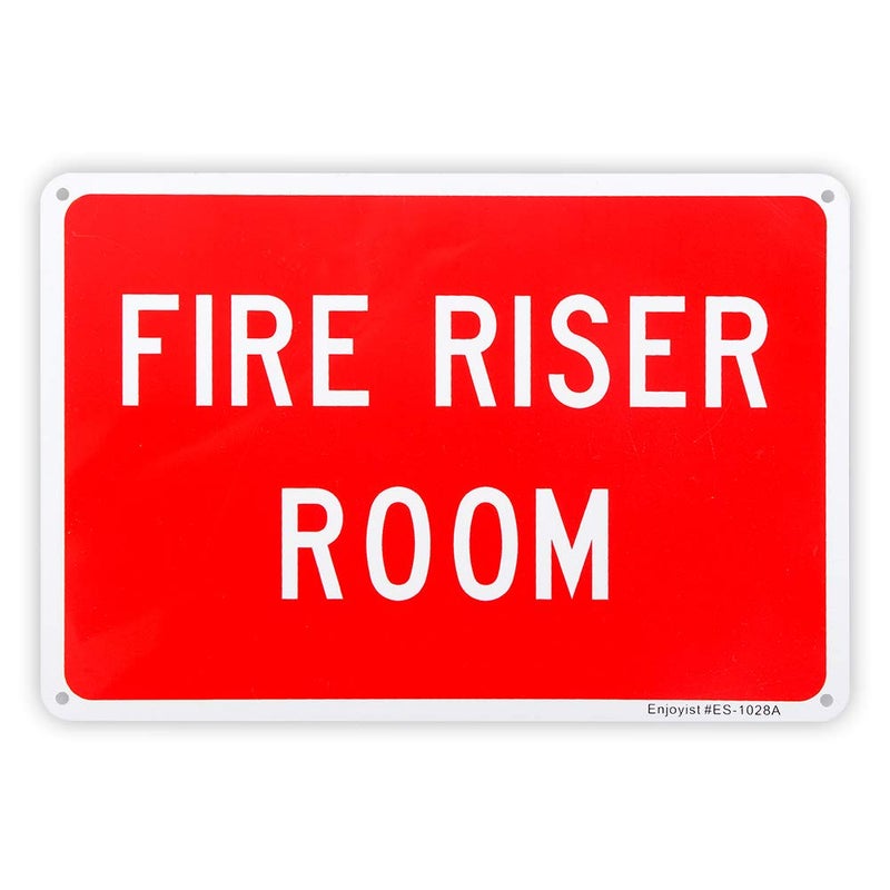 Enjoyist Fire Riser Room Sign, 10"x 7" .04" Aluminum Reflective Sign Rust Free Aluminum-UV Protected and Weatherproof - Image 1